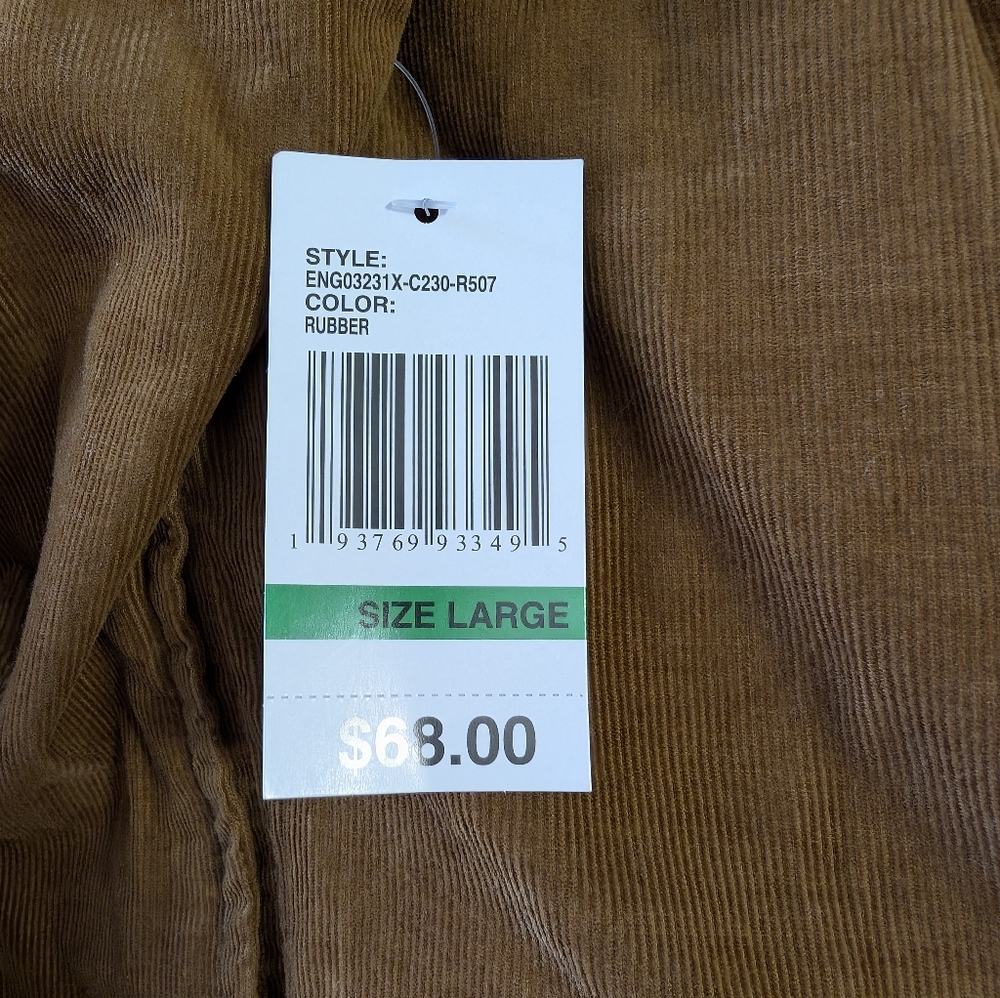 NWT Kenzie Jeans Brown Corduroy Women's Button-Up Shirt Size L - Picture 8 of 8